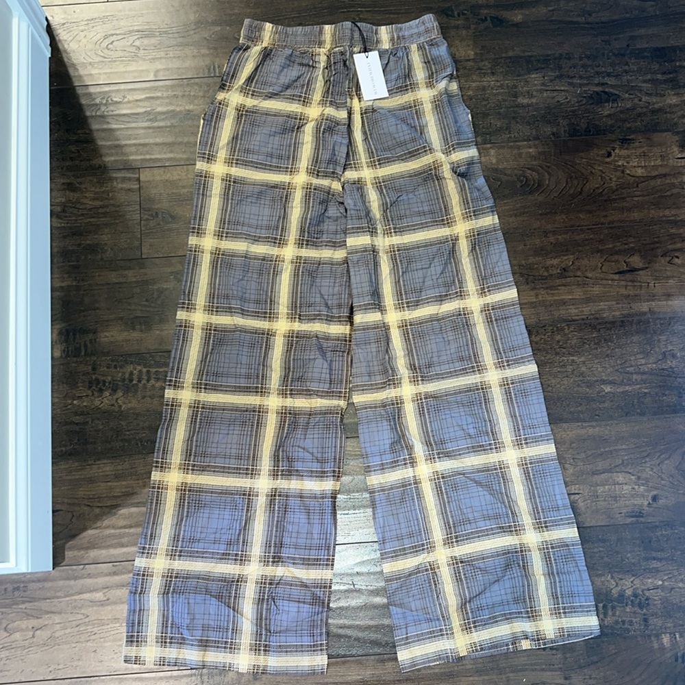 NWT WeWoreWhat Sage Plaid Pull-On Pajama Pants - Picture 4 of 8